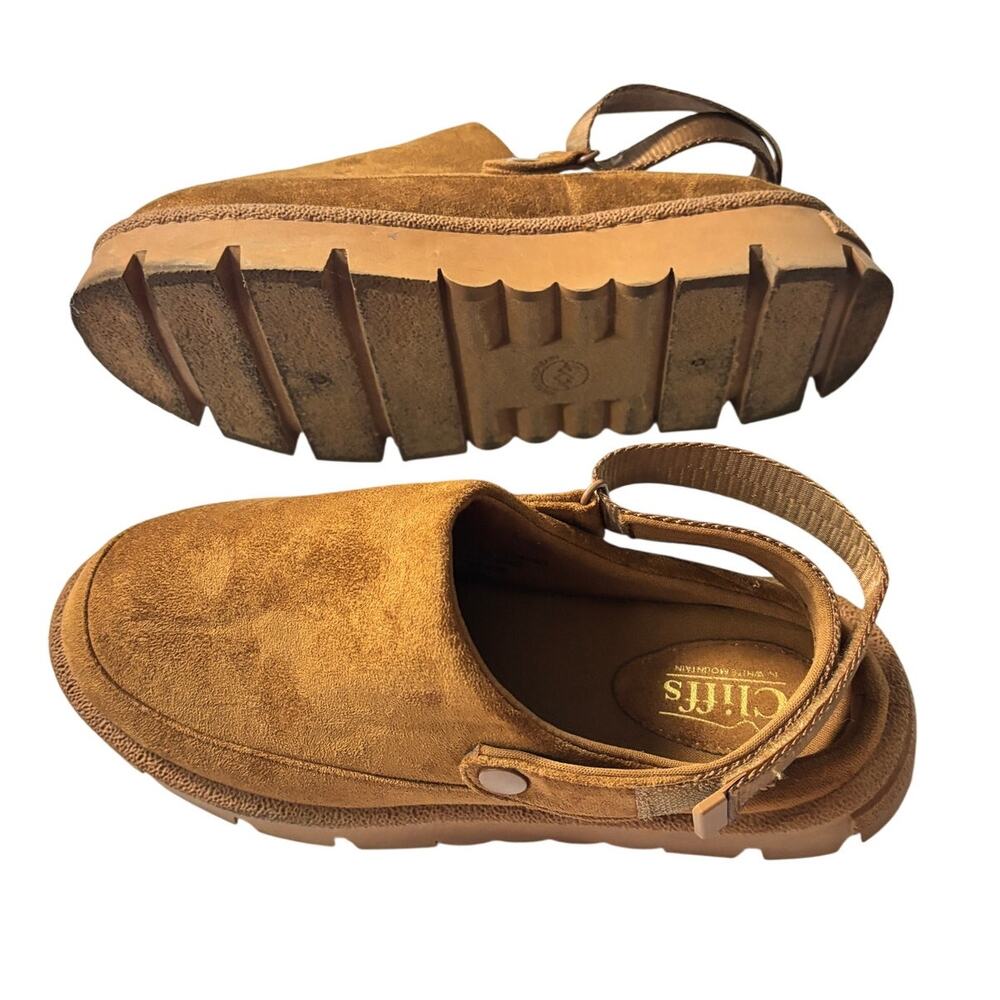 Cliffs by White Mountain Chestnut Slingback Clogs Platform Shoes Women's 9